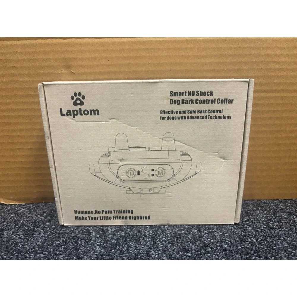 Smart No Shock Dog Bark Control Collar For Humane Training Sz Medium Laptom‎ NEW